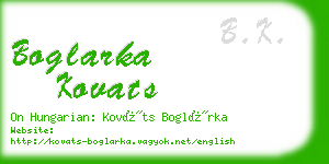 boglarka kovats business card